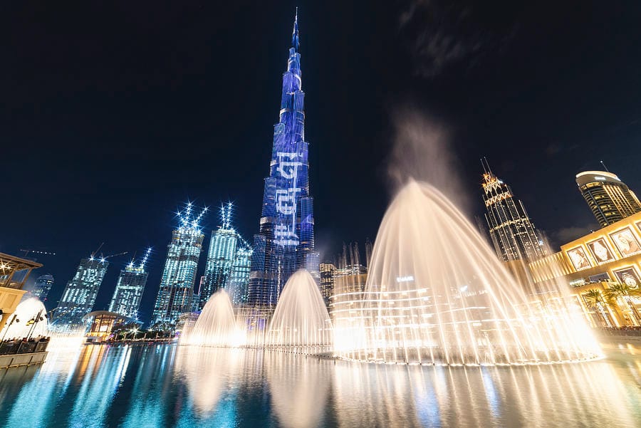 dubai fountain night show